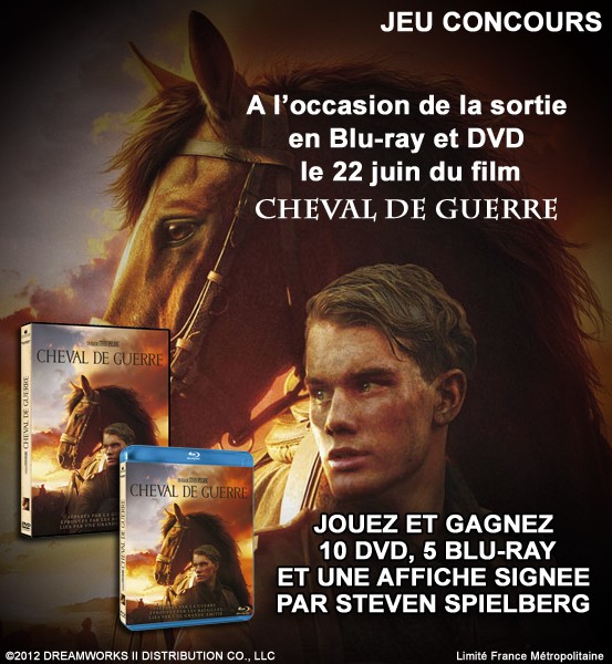 Jeu concours Une affiche, des DVD & BluRay de Cheval de Jeu concours Une affiche, des DVD & BluRay de Cheval de