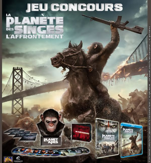Gagnez des DVD et BLU-RAY du film La Planète des Singes l'Affrontement