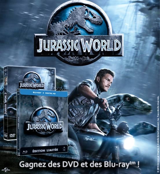  Gagnez des DVD et BLU-RAY du film JURASSIC WORLD [Concours]