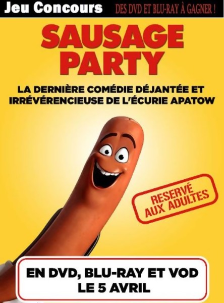  JEU CONCOURS SAUSAGE PARTY - gagnez des DVD & BLU-RAY
