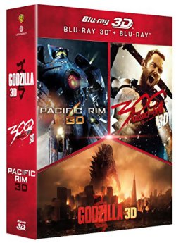 Godzilla + Pacific Rim + 300 2 - Blu Ray 3D