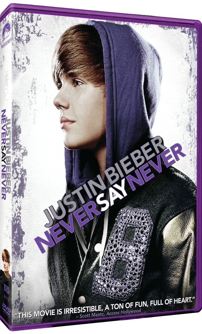 Justin Bieber : Never Say Never en Dvd & Blu-Ray - Never Say Never Justin Bieber Cover
