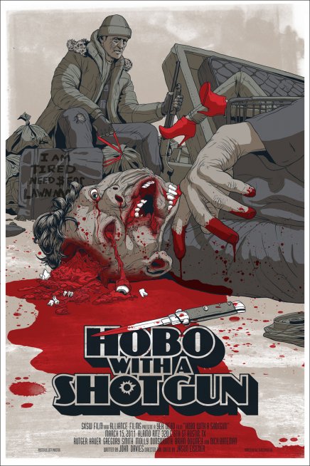 l'affiche gore de Hobo With A Shotgun, avec Rutger Hauer