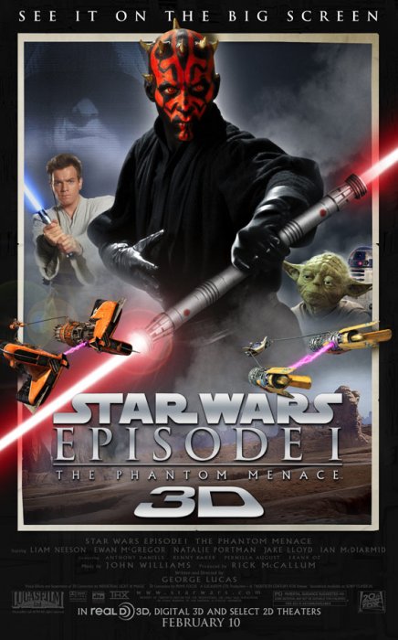 L'affiche de Star Wars 3D Menace Fantôme
